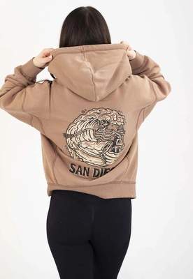 Bluza Pit Bull Z Kapturem ZIP Skull Surf chocolate mousse