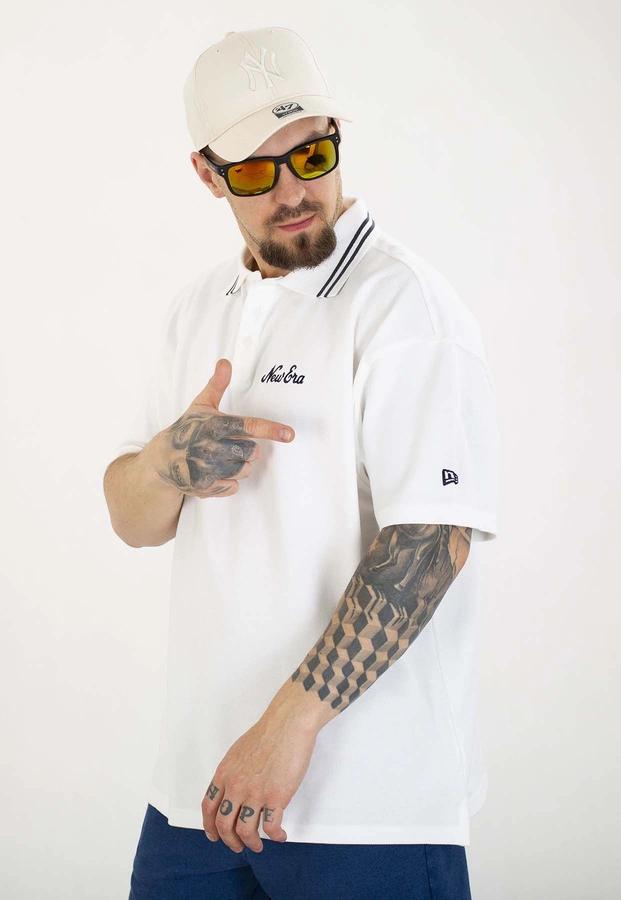 T-shirt Polo New Era Ne Drop Shoulder 60667815 biały