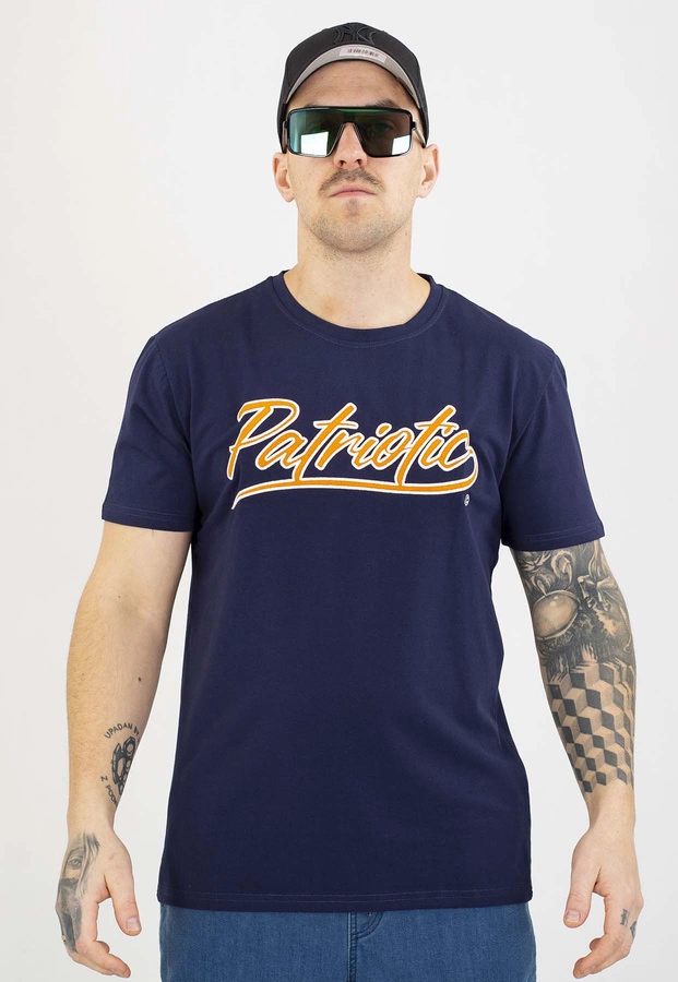 T-shirt Patriotic Retro Script granatowy