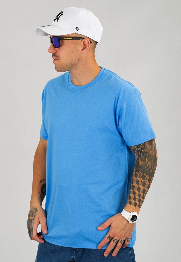 T-shirt Niemaloga Slim 150 Smooth błękitny