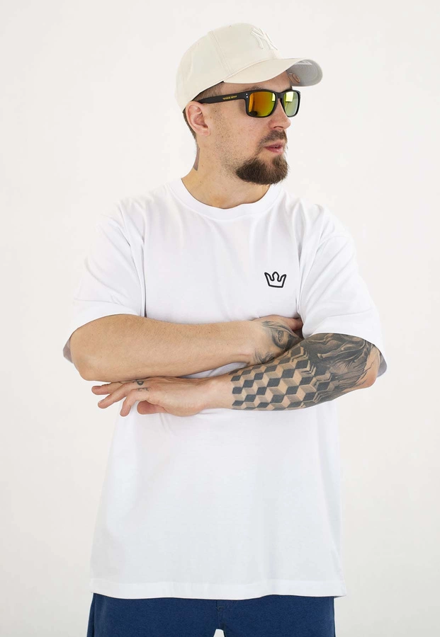 T-shirt Jigga Wear Oversize Simple Crown biały