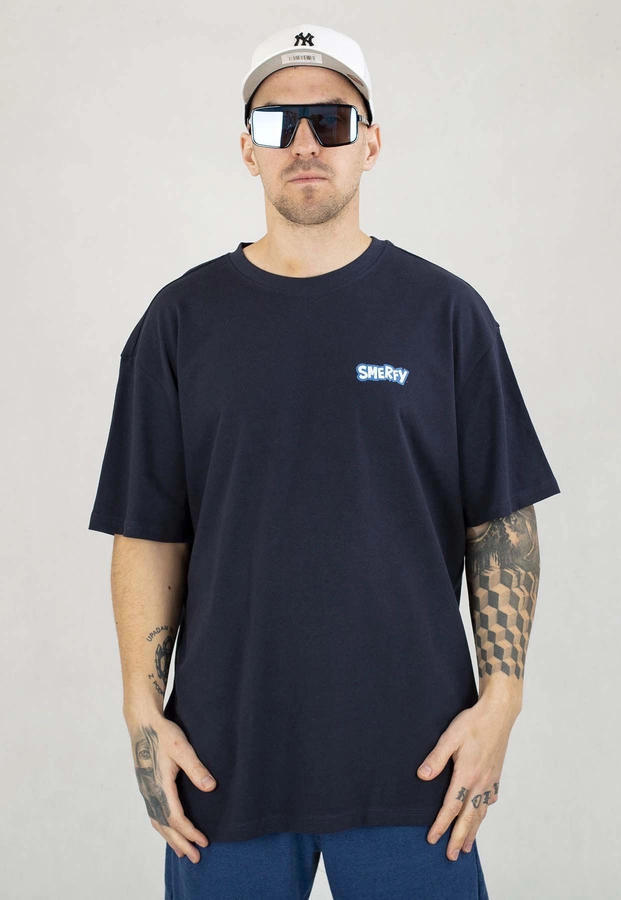 T-shirt Smerfy Baggy Quarter granatowy