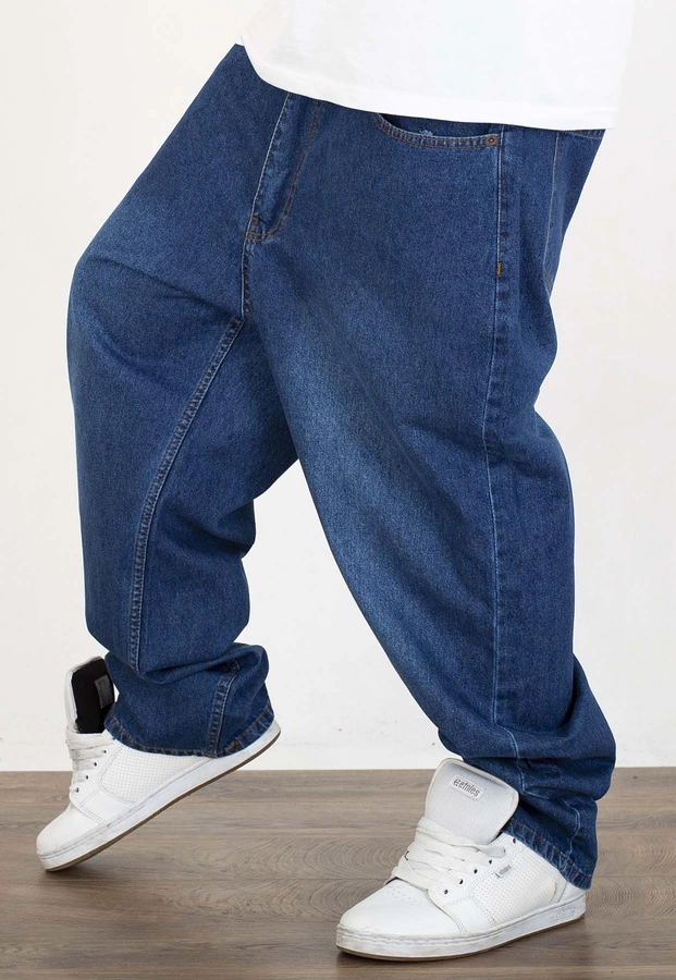 Spodnie Lucky Dice Baggy LD Clothing dark blue jeans