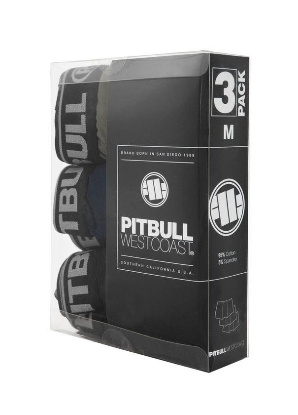 Bokserki Pit Bull 3 PACK granatowe szare czarne