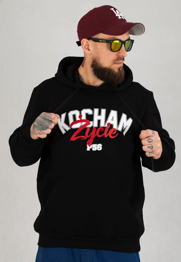 Bluza Dudek P56 Hoodie Kocham Życie czarna