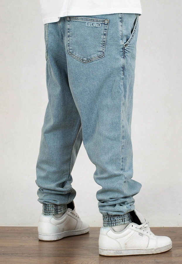 Spodnie El Polako Joggery Regular Jeans Ep Mini jasne niebieskie