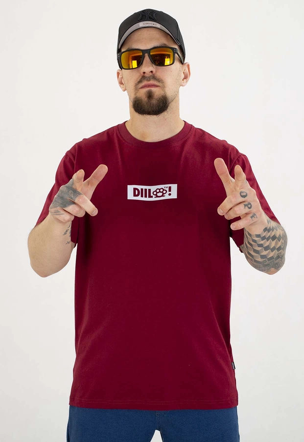 T-shirt Diil Kastet bordowy