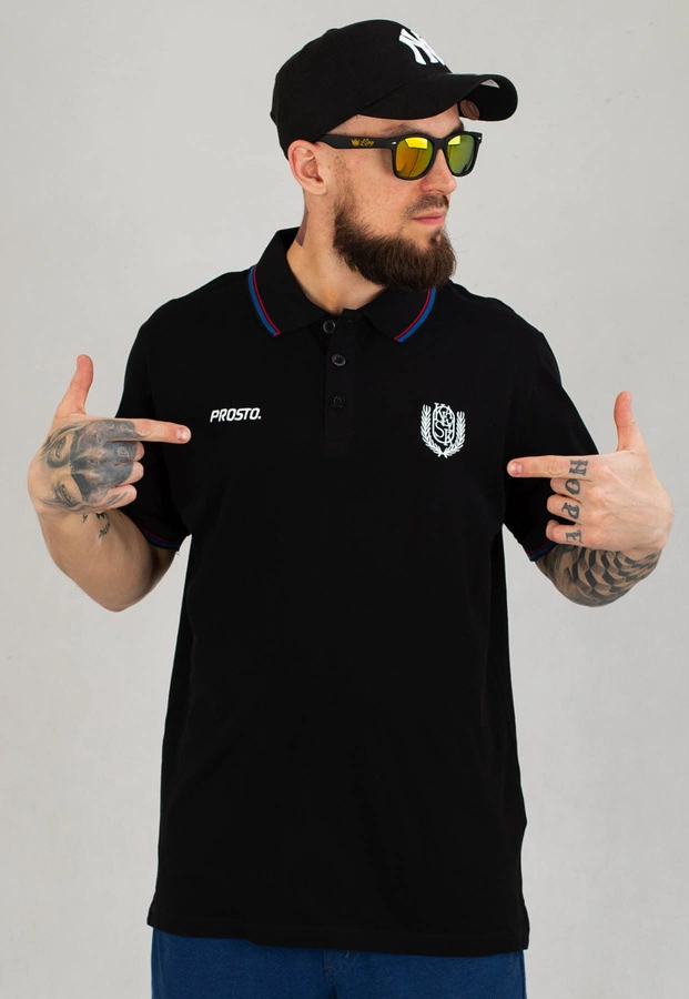 T-shirt Polo Prosto Woods czarny