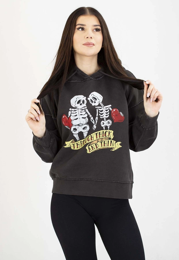 Bluza Pit Bull Z Kapturem Thick & Thin washed dark graphite