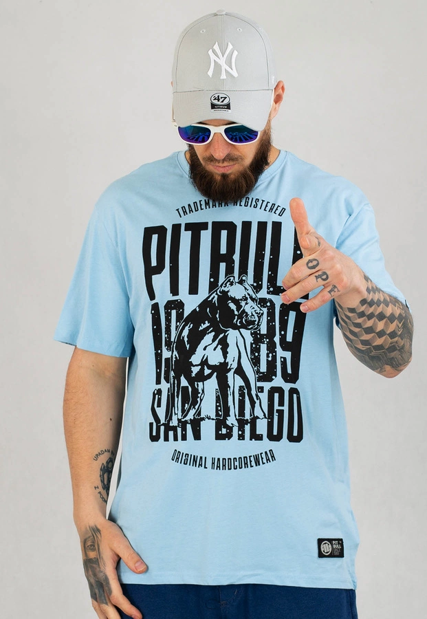 T-shirt Pit Bull San Diego Dog jasno niebieski