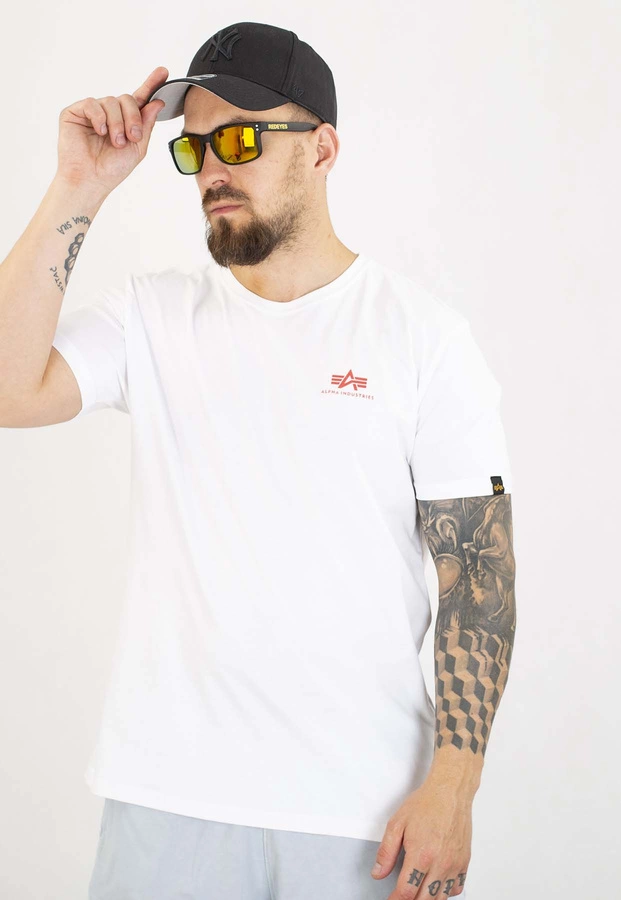 T-shirt Alpha Industries Back Print 128507 biało czerwony
