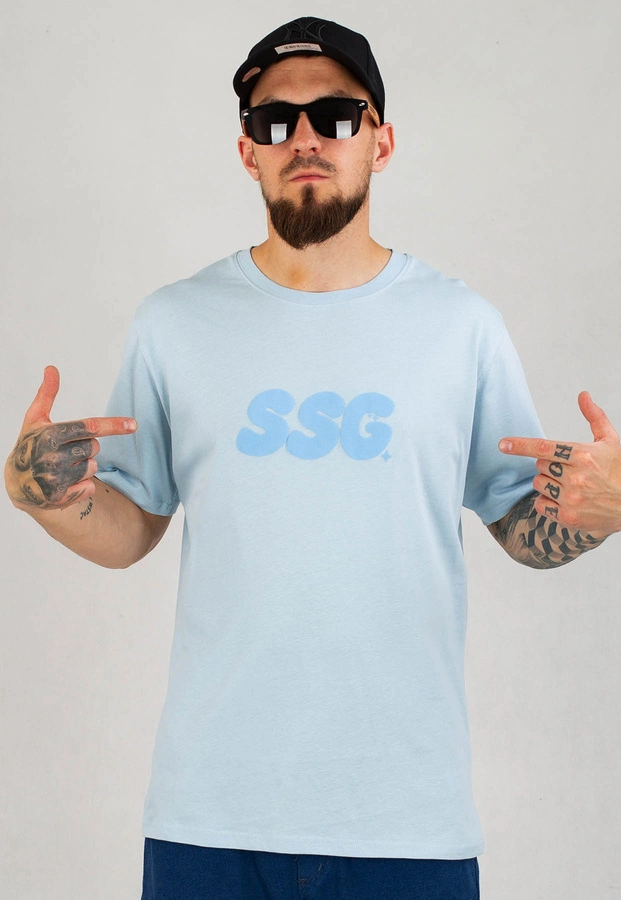 T-Shirt SSG Puff błękitny