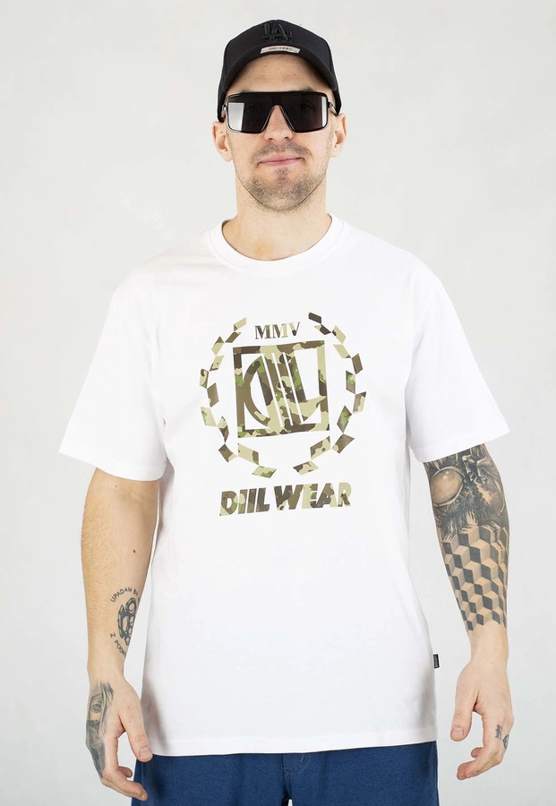 T-shirt Diil Laur Camo biały