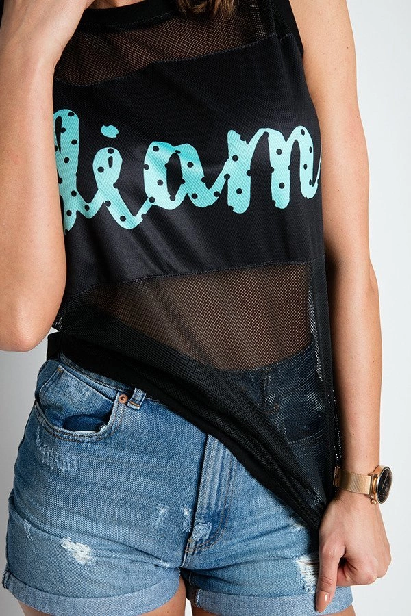 Tank Diamante Wear Diam Mesh czarny