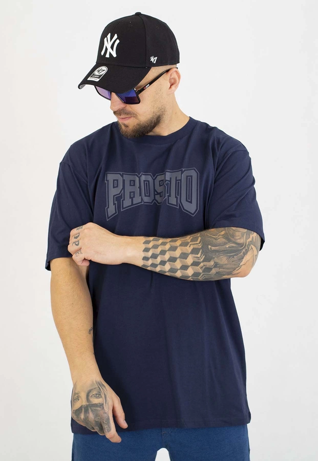 T-shirt Prosto Collage granatowy