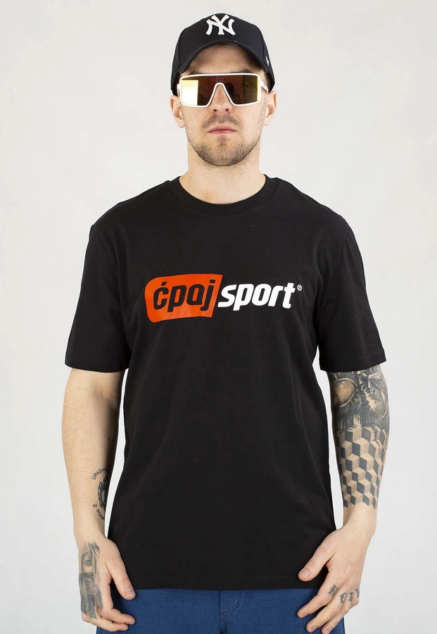 T-shirt Stoprocent Ćpaj Sport Logo czarny