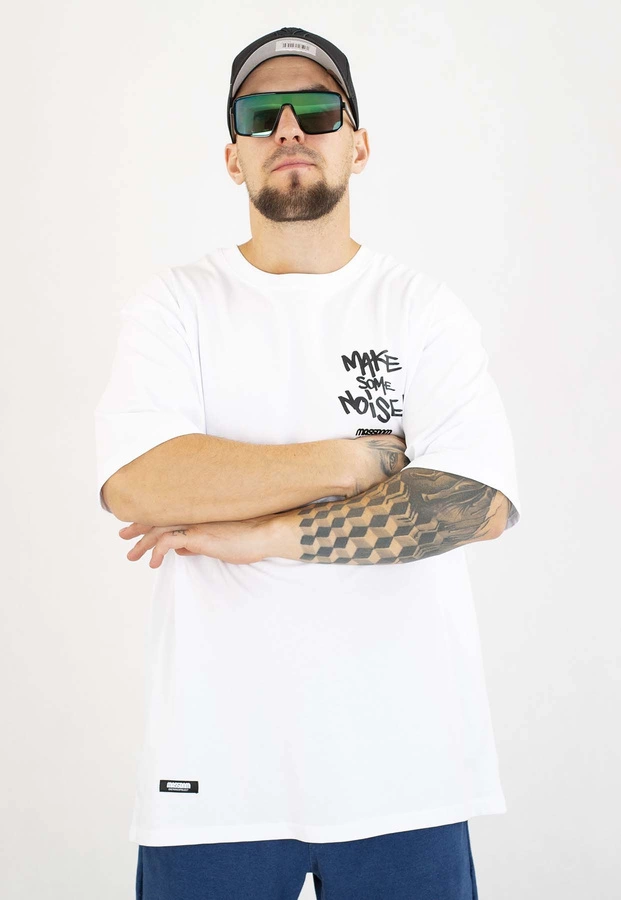 T-shirt Mass Noise biały
