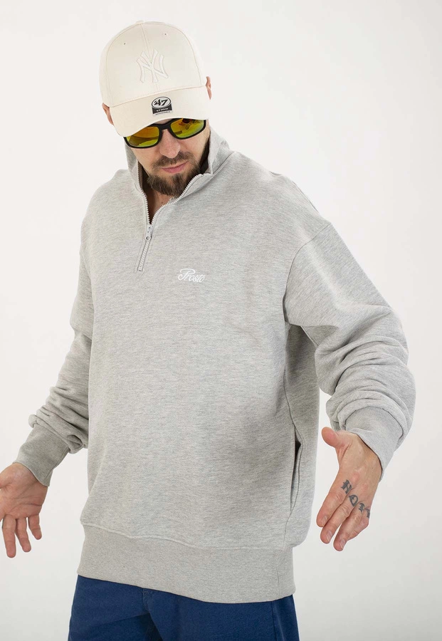 Bluza Prosto Bez Kaptura Essential Half Zip szara