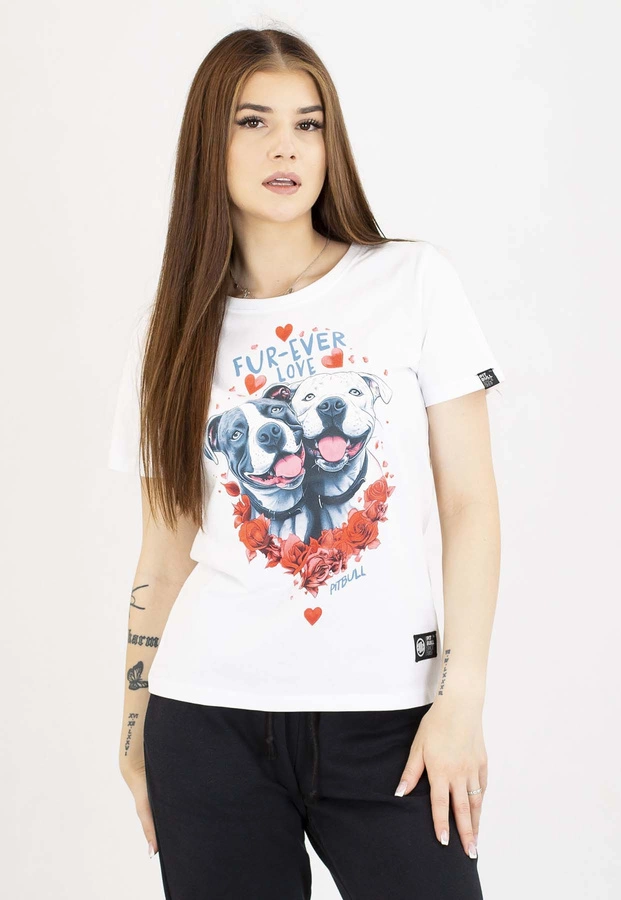 T-Shirt Pit Bull Fur Ever Love 190 white