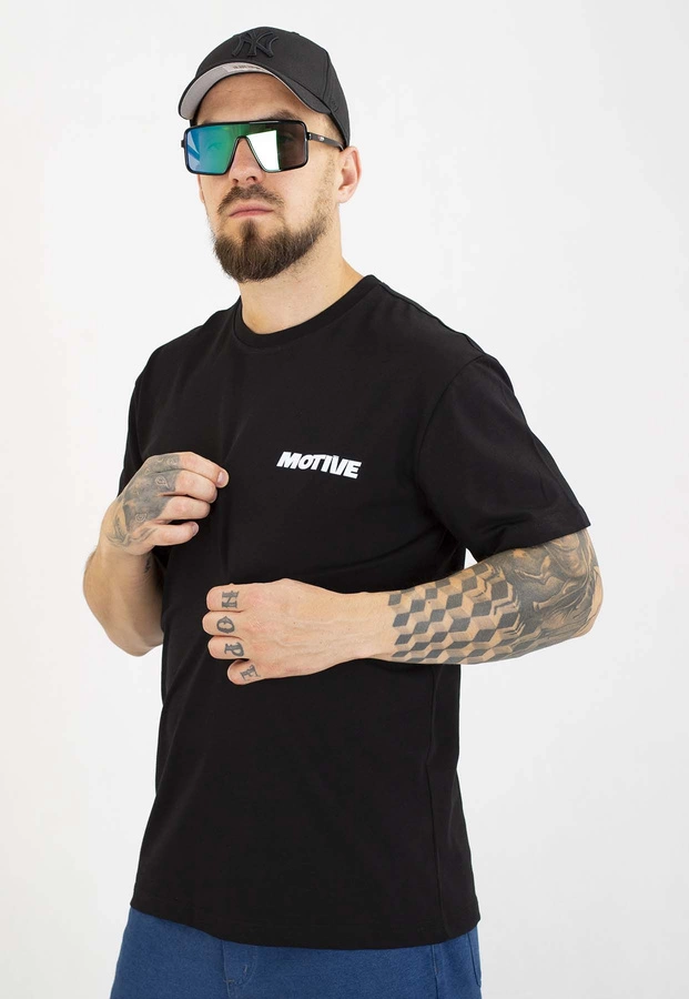 T-shirt Motive Yourself Back White Logo czarny