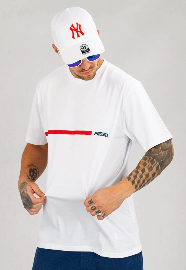 T-shirt Prosto Longstrip biały