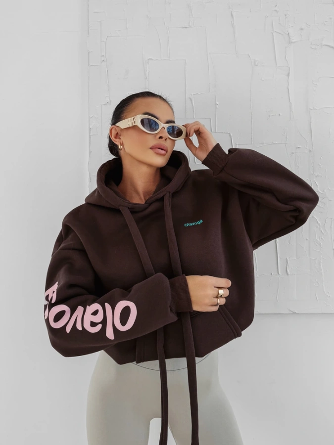 Bluza Olavoga Z Kapturem Pure Comfort brązowa