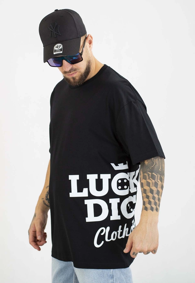 T-shirt Lucky Dice Frontback czarno biały