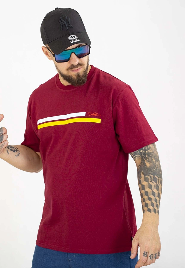 T-shirt Diil Line bordowy