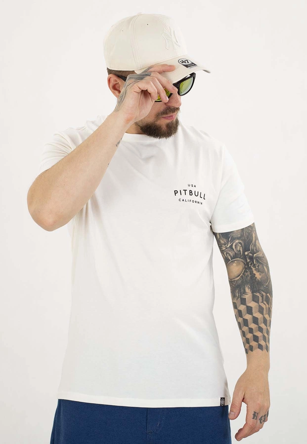 T-shirt Pit Bull Slim Fit USA Cal 140 off white