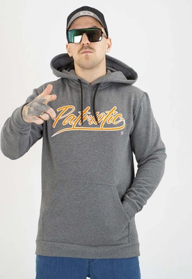 Bluza Patriotic Z Kapturem Retro Script szara