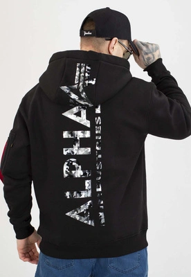 Bluza Alpha Industries Z Kapturem Back Print Mirror Camo 178318MC czarna