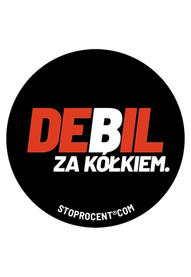 Wlepa Stoprocent Debil czarna
