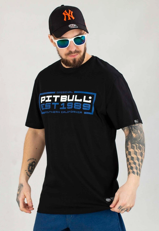 T-shirt Pit Bull In Blue czarny