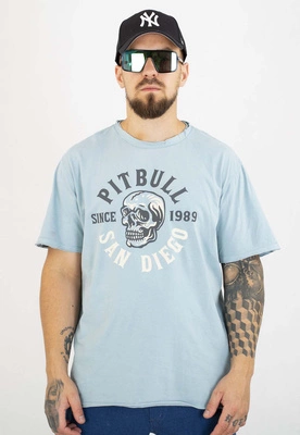 T-shirt Pit Bull Skull Logo 190 blue