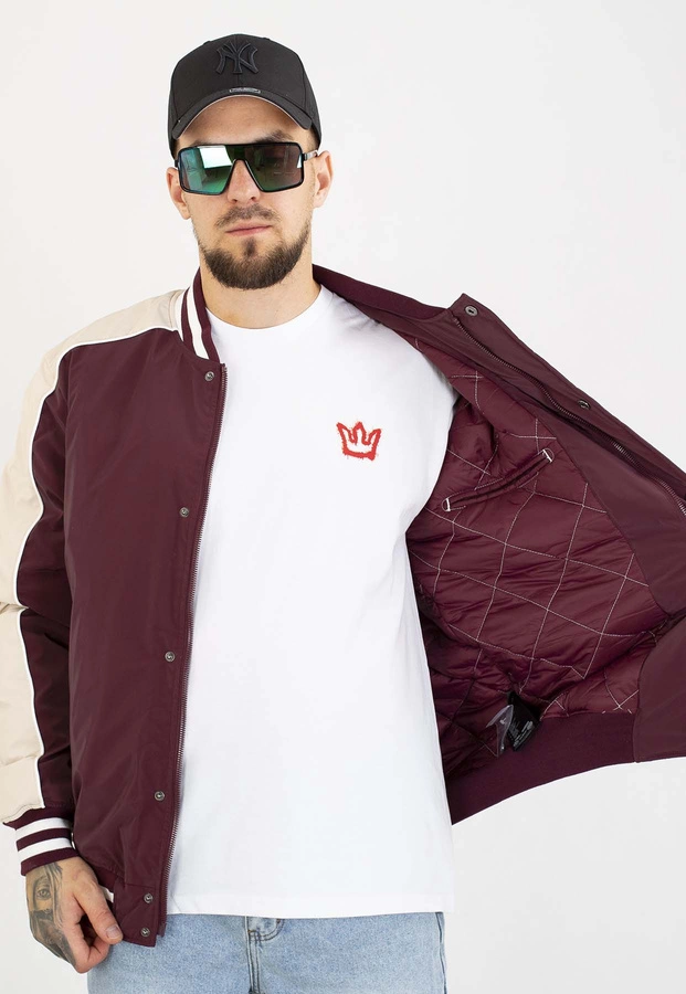 Kurtka Pit Bull Przejściowa Manolito Baseball burgundy