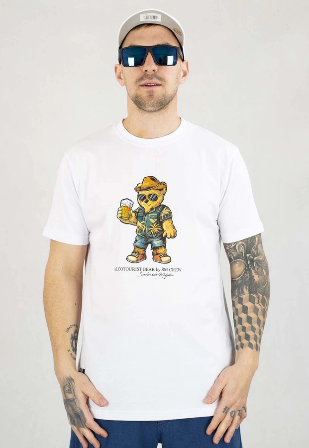 T-shirt Środowisko Miejskie Alcotourist Bear biały