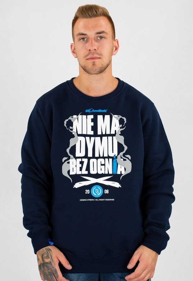 Bluza Ciemna Strefa Nie Ma Dymu Bez Ognia granatowa