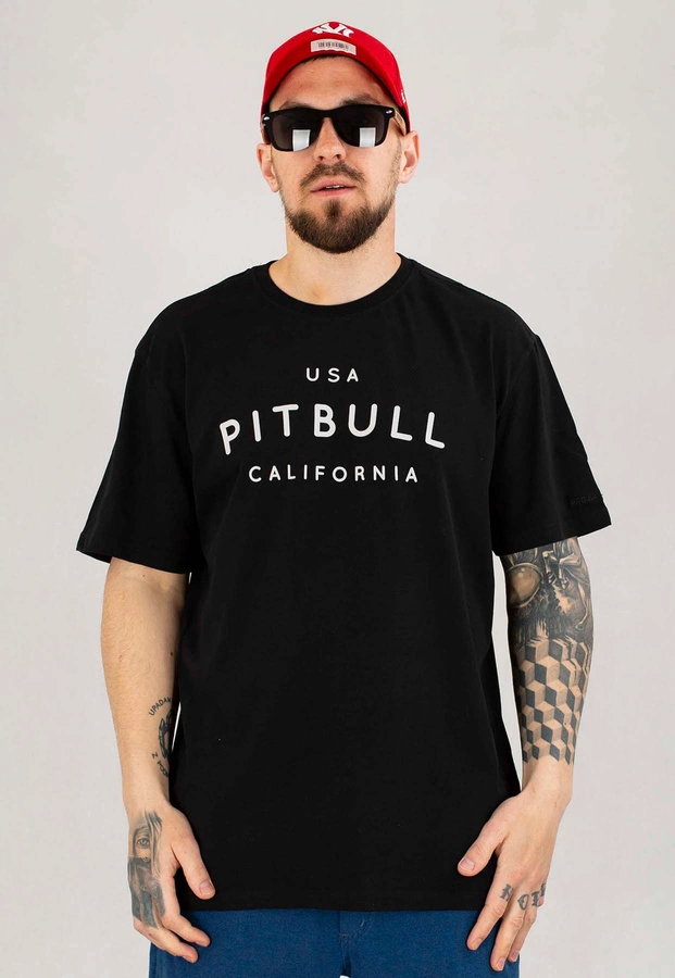 T-shirt Pit Bull Garment Washed USA Cal czarny