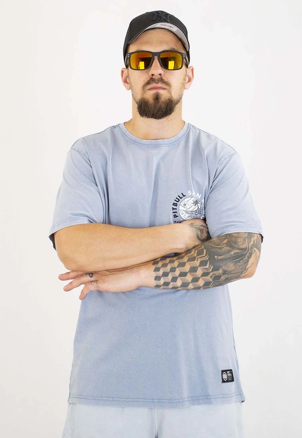 T-shirt Pit Bull Planet Surf 190 washed blue