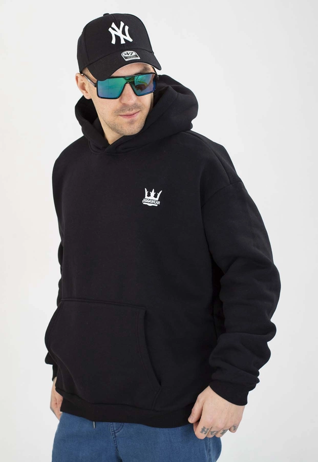 Bluza Jigga Wear Z Kapturem Oversize Crown czarno biała