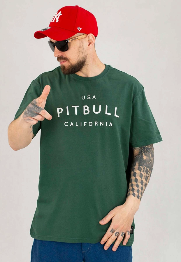 T-shirt Pit Bull Garment Washed USA Cal zielony