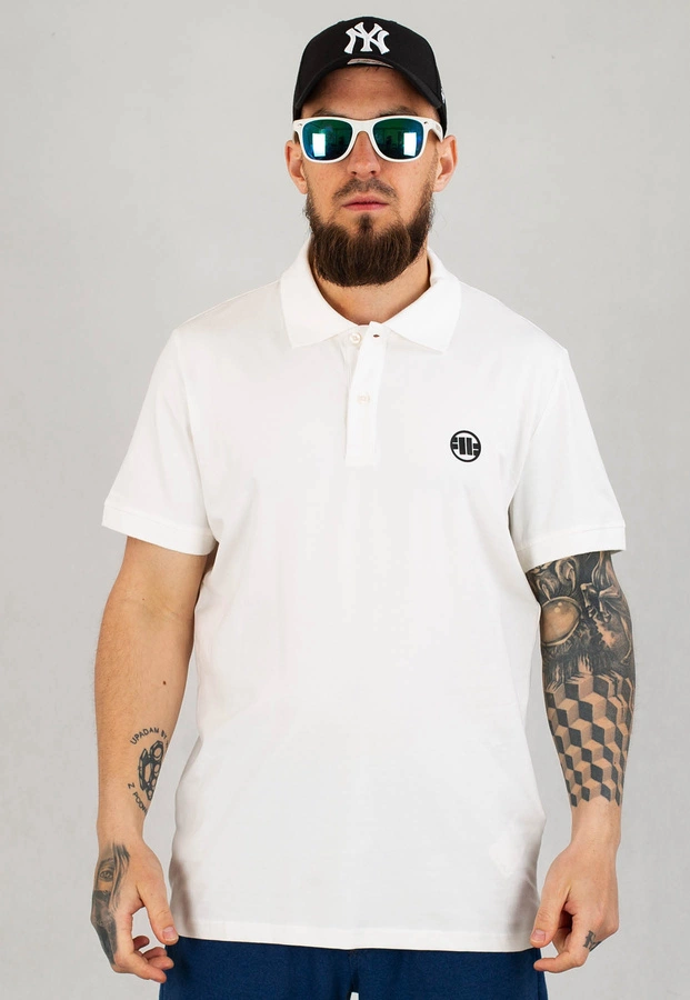 T-shirt Polo Pit Bull Jersey Slim Fit Small Logo biały