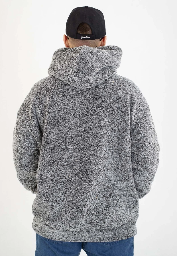 Bluza Jigga Wear Z Kapturem Teddy Simple Crown szara