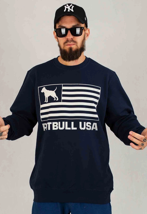 Bluza Pit Bull Bez Kaptura Terry Pitbull USA granatowa