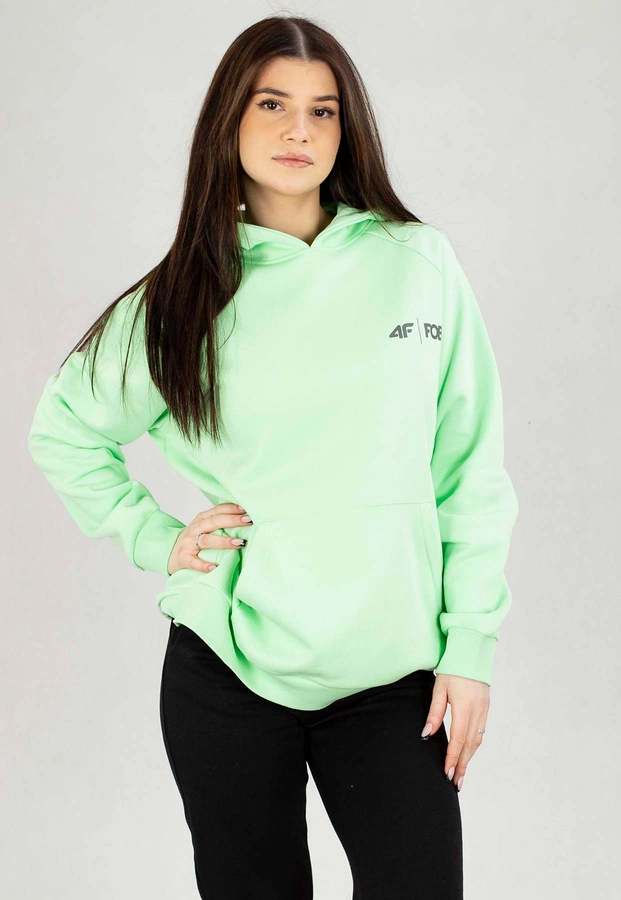 Bluza 4F Z Kapturem F700 zielony neonowy