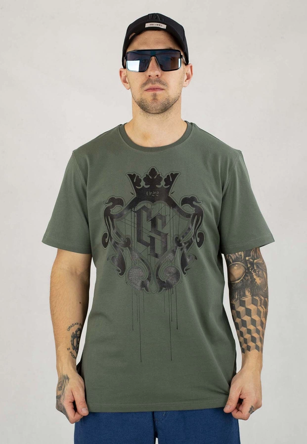 T-shirt Ciemna Strefa CS Duży Herb khaki