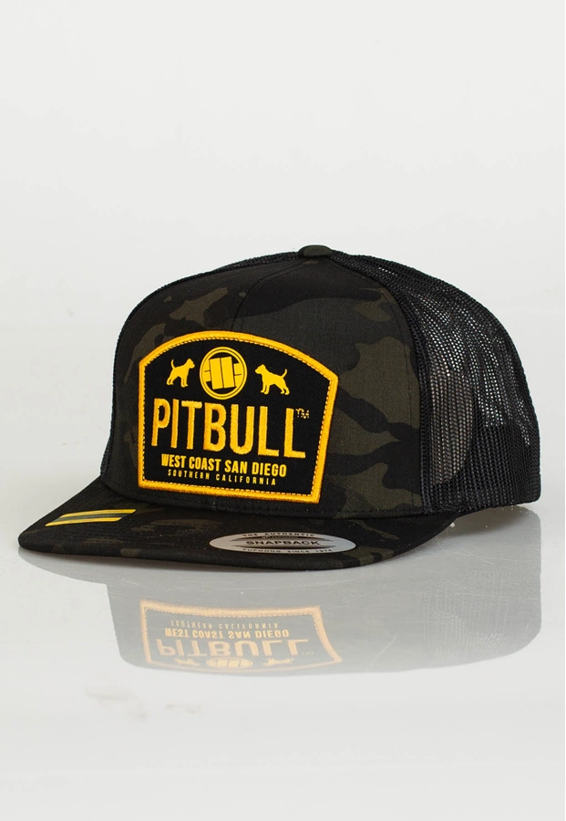 Czapka Snapback Pit Bull Flat Mesh Dogs czarna camo