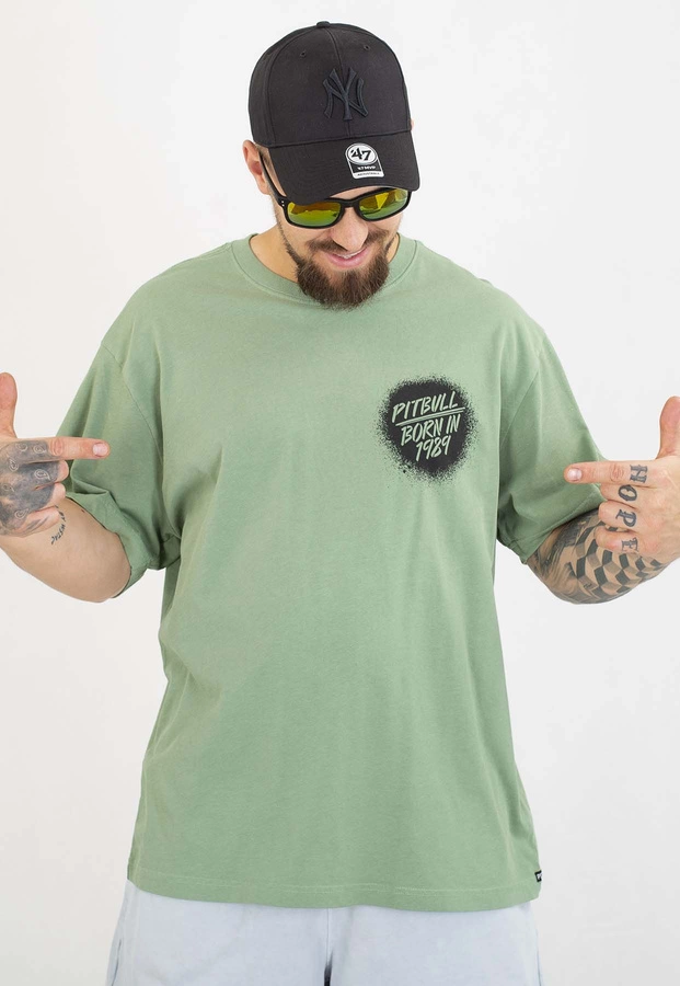 T-shirt Pit Bull Loose Fit Graffiti 210 washed green