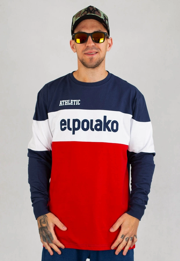 Longsleeve El Polako Athletic granatowo czerwony
