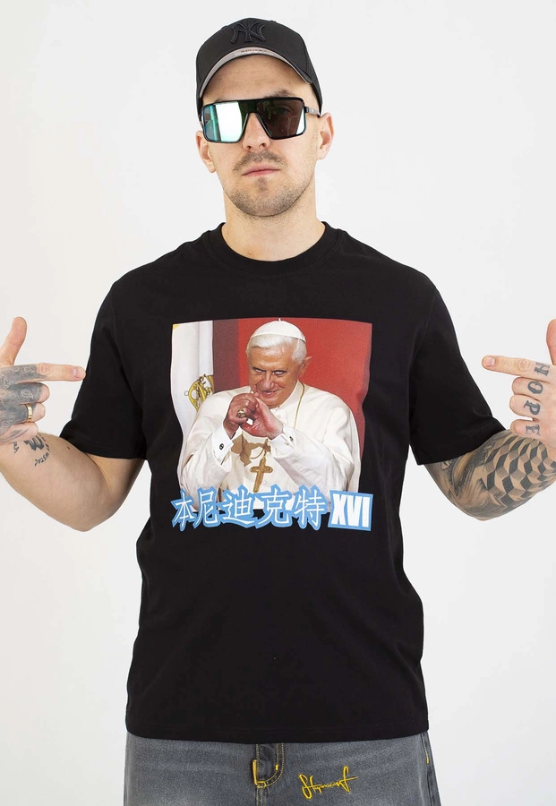 T-shirt Stoprocent Wini X Pope czarny